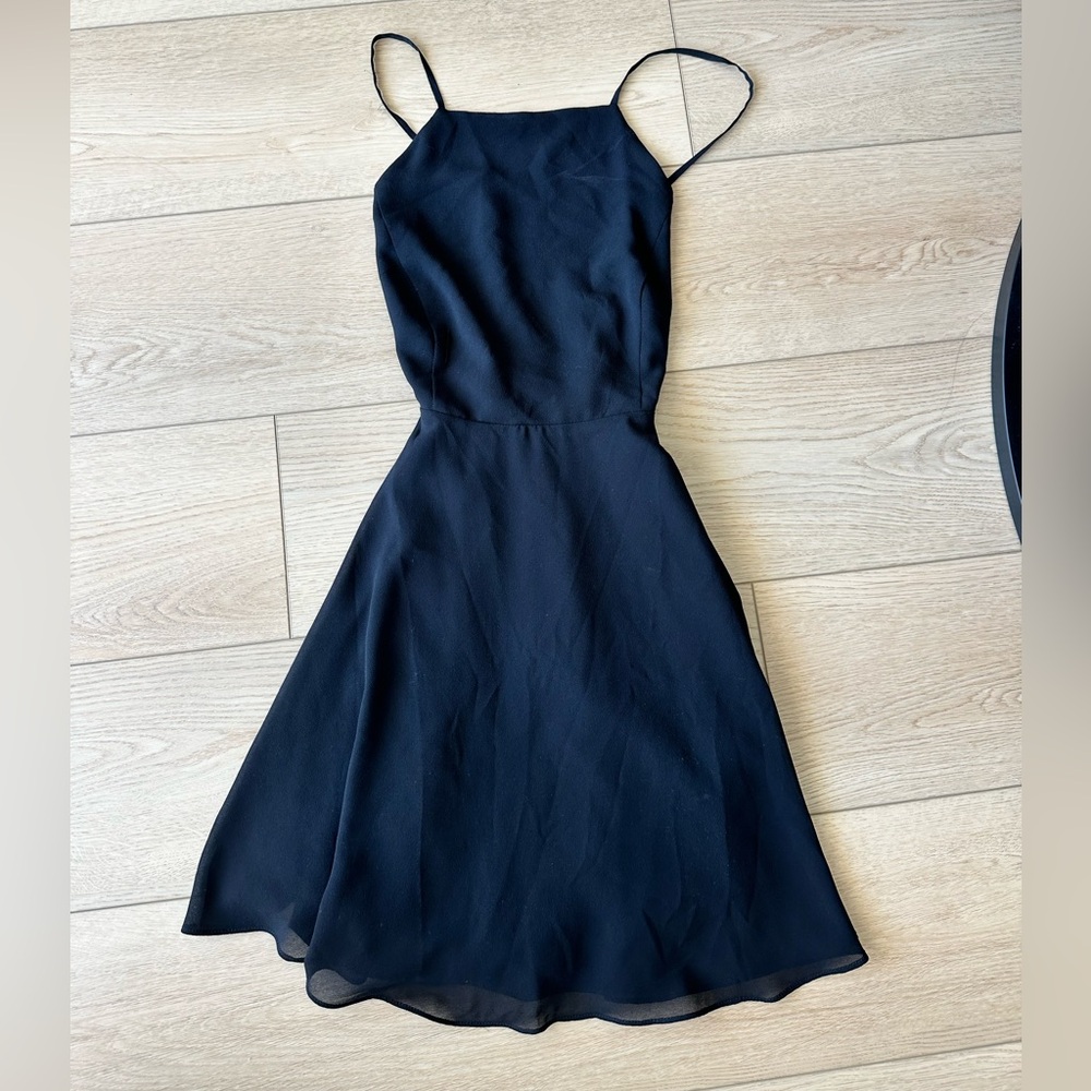 Silence + Noise chiffon halter dress black size 2